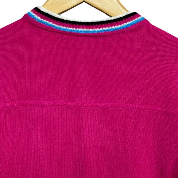 Tommy Hilfiger 90s Woman’s Wool/Angora Crew Neck Pink Sweater Size Large - Picture 4 of 9
